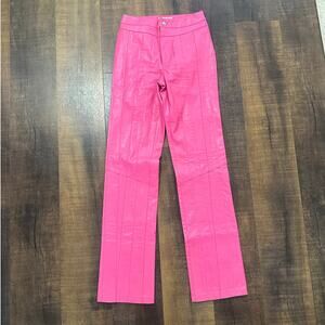 I.AM.GIA Sheena Pink Faux Leather Straight Leg Pants Size XS